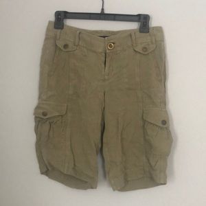 Olive green express long shorts